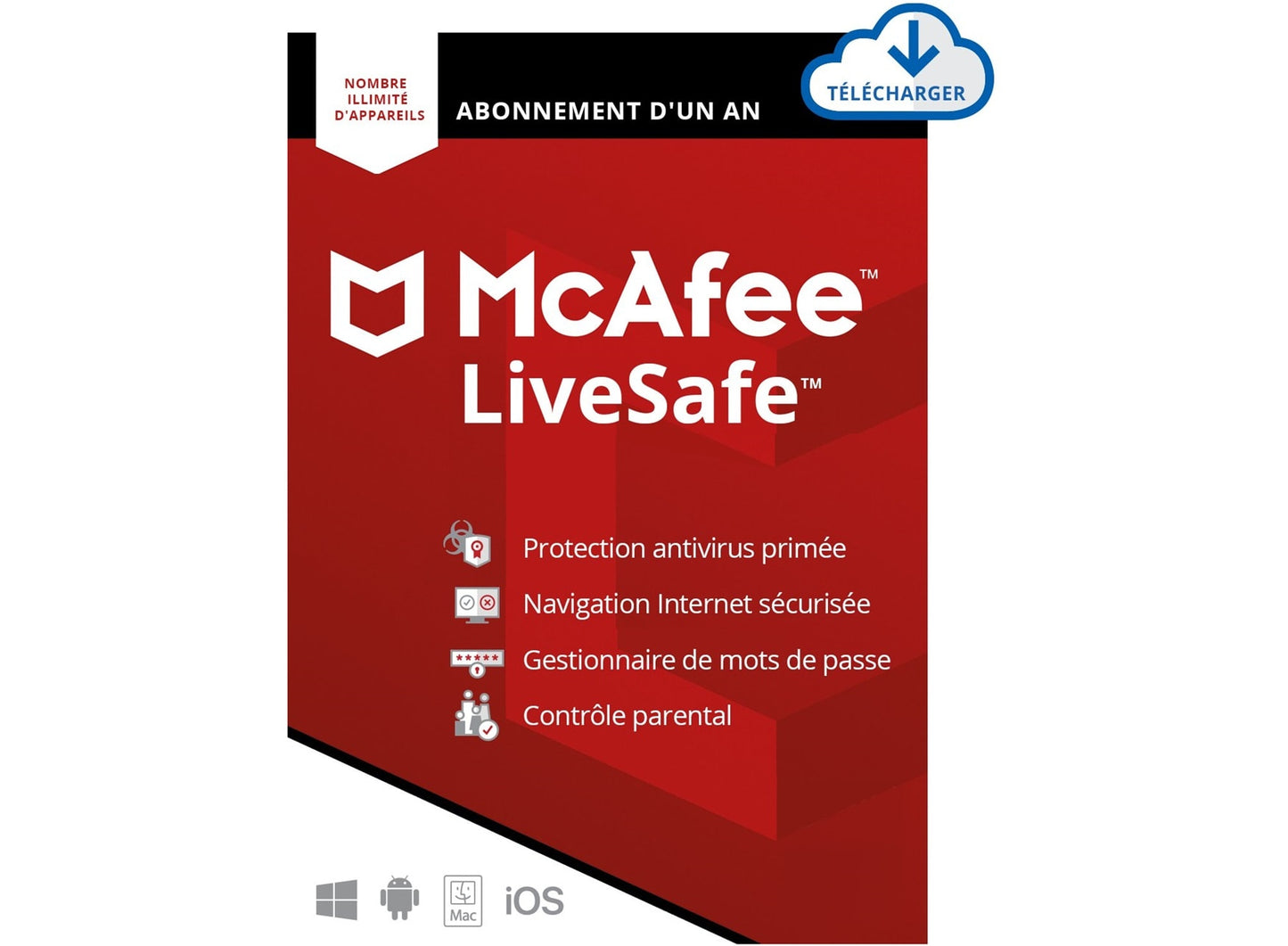 McAfee LiveSafe 2024  ( 1 device  1 Year Bind Key)