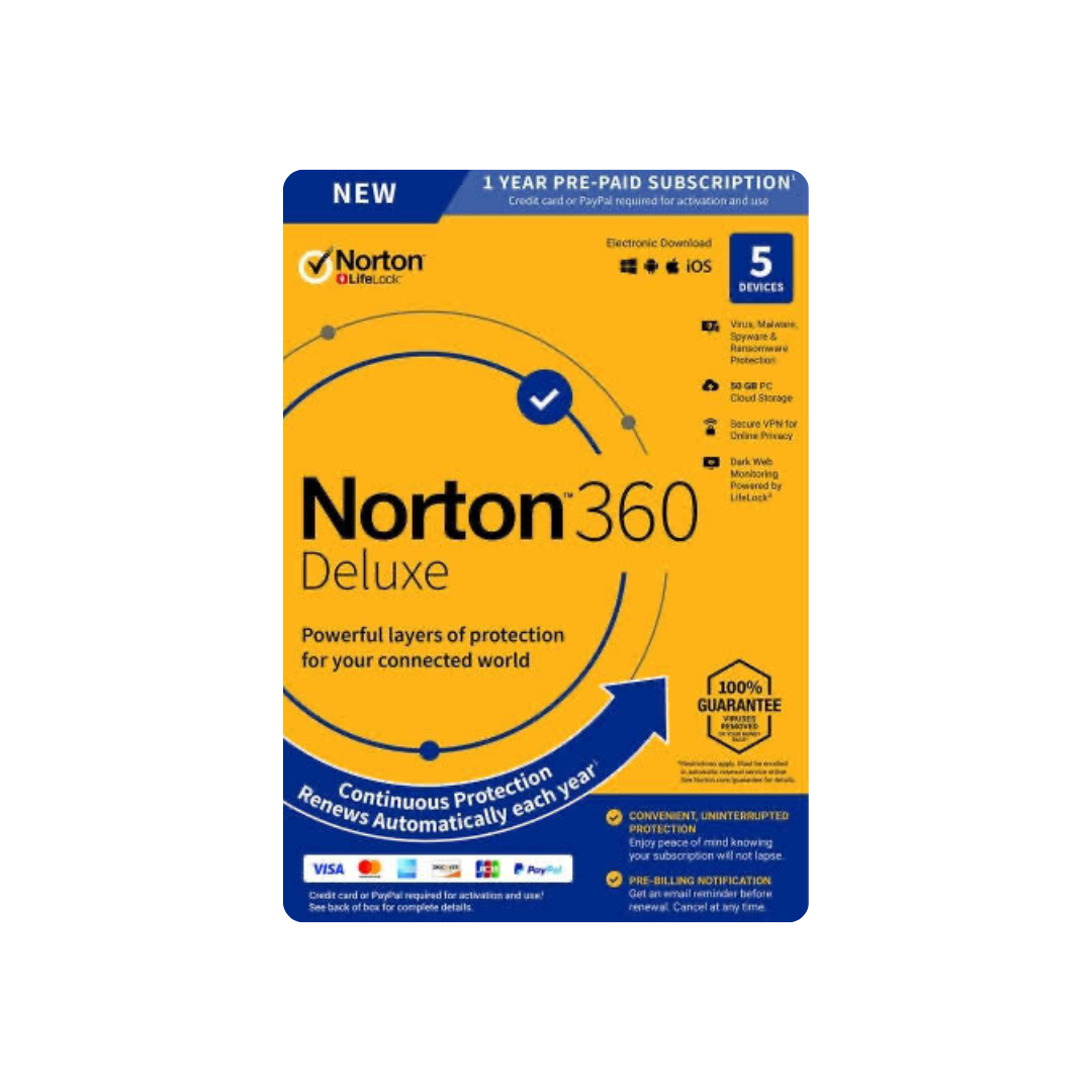 Norton 360 Deluxe 5PC 1 Year (Account + Key) - INOVA Software